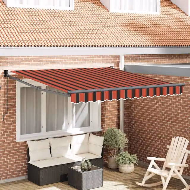 Tenda retrattile Rosso e Nero 350 x 250 x 165 cm 3330235