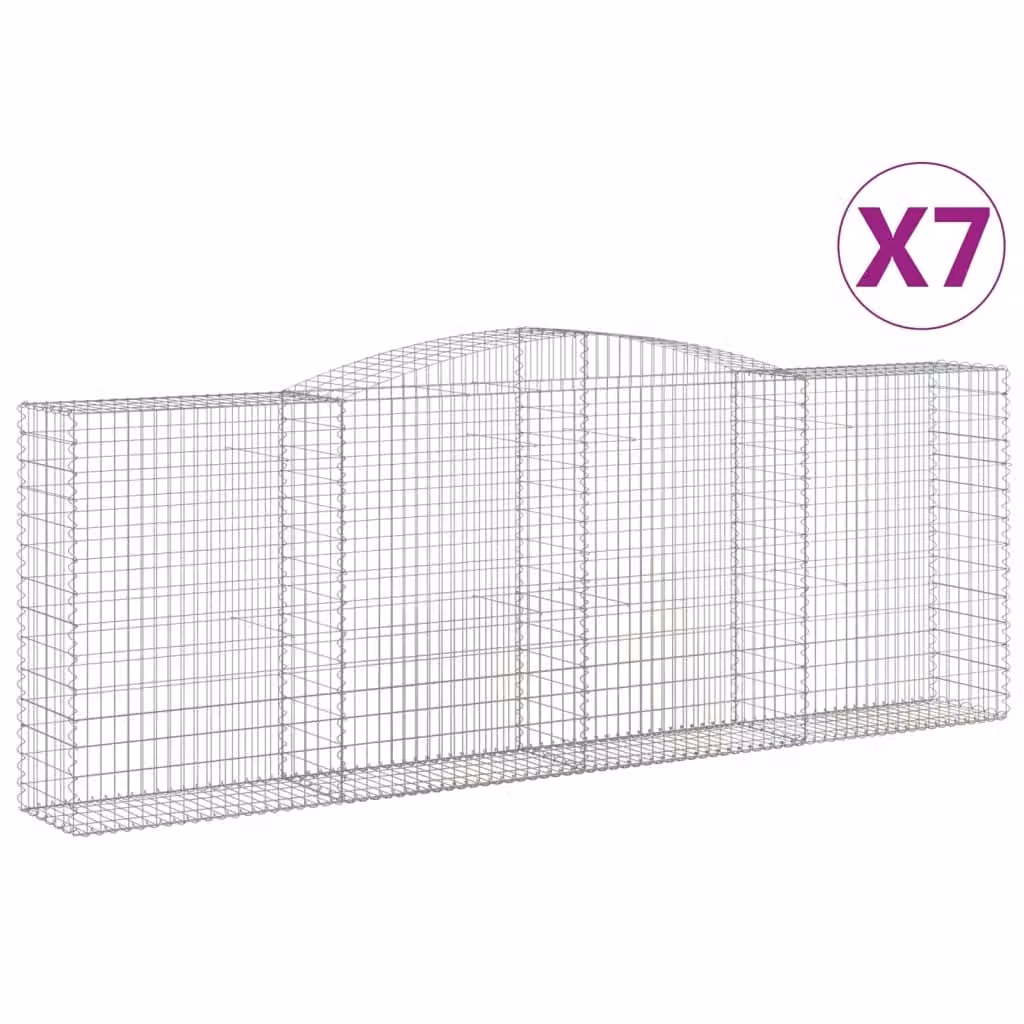 Cesti Gabbioni ad Arco 7 pz 400x50x140/160 cm Ferro Zincato