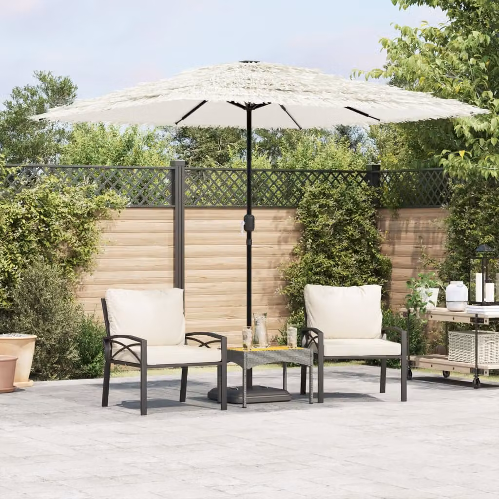 Ombrellone da giardino vidaXL in poliestere con palo centrale in acciaio bianco L: 248 cm, P: 248 cm, H: 248 cm