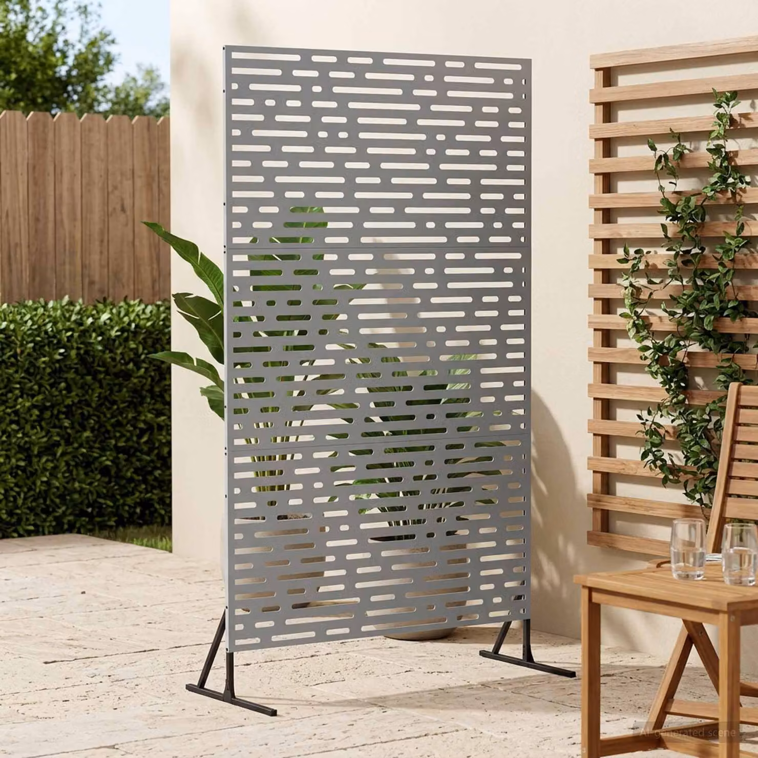 Paravent per privacy vidaXL in acciaio zincato argento L/P/H: 100 x 50 x 180 cm