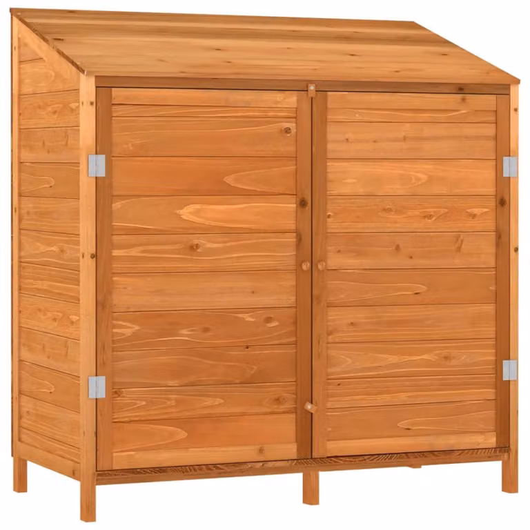 Casetta da giardino in legno marrone - 102 x 52 x 112 cm - Realizzata in legno di abete massello - Deposito per giardino
