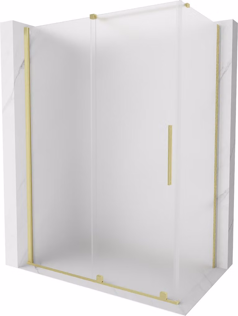Mexen Velar cabina doccia scorrevole 130 x 75 cm, brina, oro spazzolato - 871-130-075-31-55
