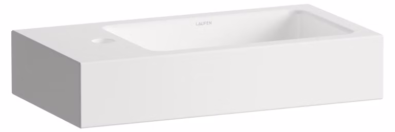 LAUFEN XPLORE.S Lavabo, rectangulaire, tablette à gauche, 1 trou pour robinet, sans trop-plein, 500x268x100mm, blanc brillant, H515XS30001111, H515XS30001111