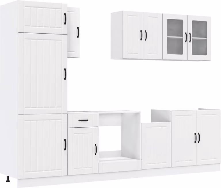 Set Mobili da Cucina 8 pz Lucca Bianco Legno Multistrato