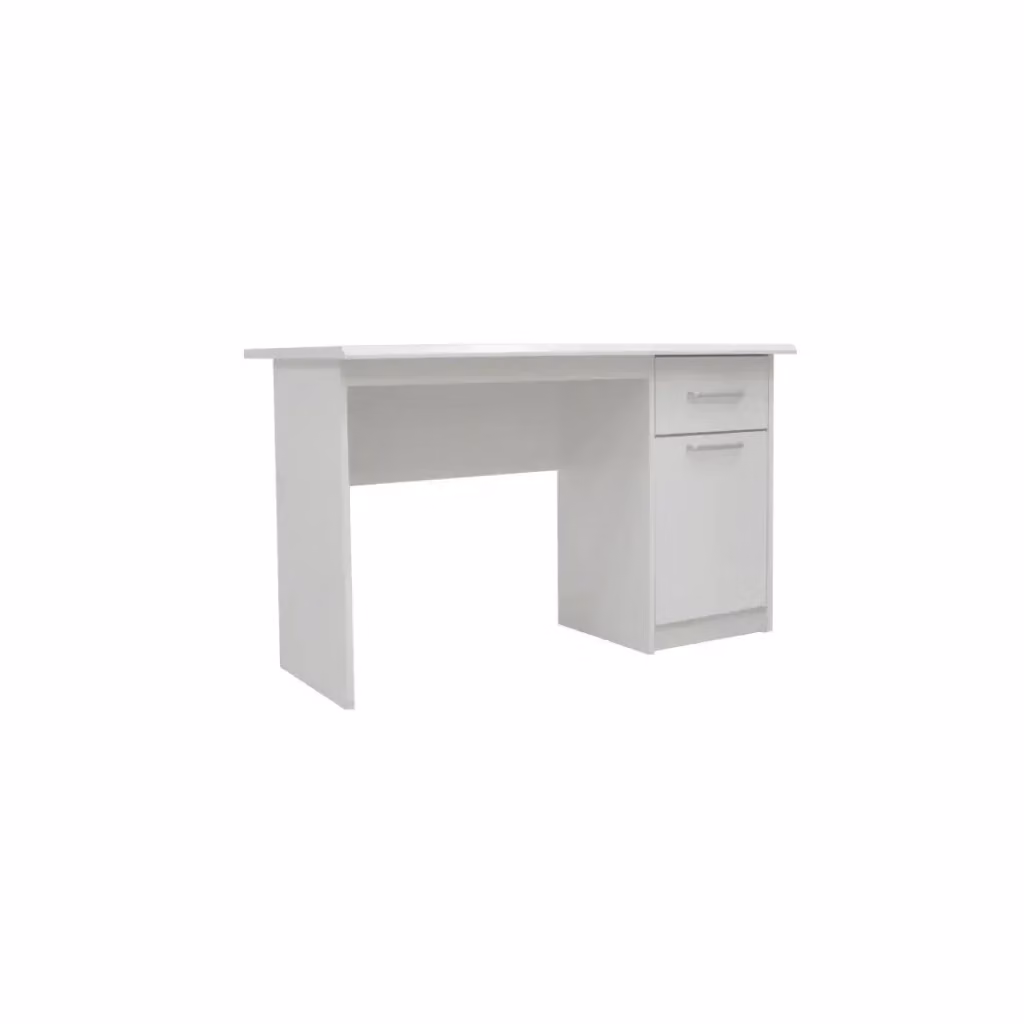 Scrivania moderna Meublorama collezione PRAGUE con cassetto e anta colore bianco L: 121 cm, P: 60 cm, H: 75 cm – 2