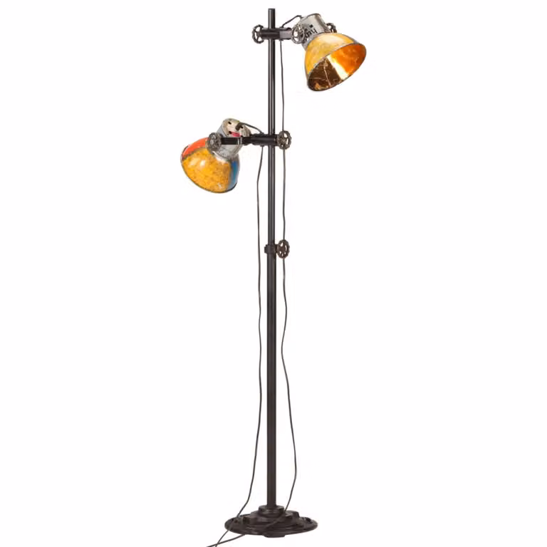 Lampada da terra con 2 paralumi Multicolore E27