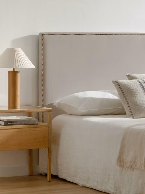 Testiera imbottita Solum Kenay Home colore perla per letto da 140 cm