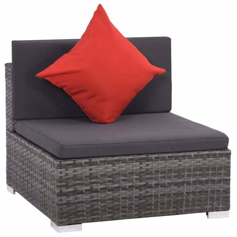 vidaXL set salotto da giardino 8 pezzi con cuscini in poly rattan grigio
