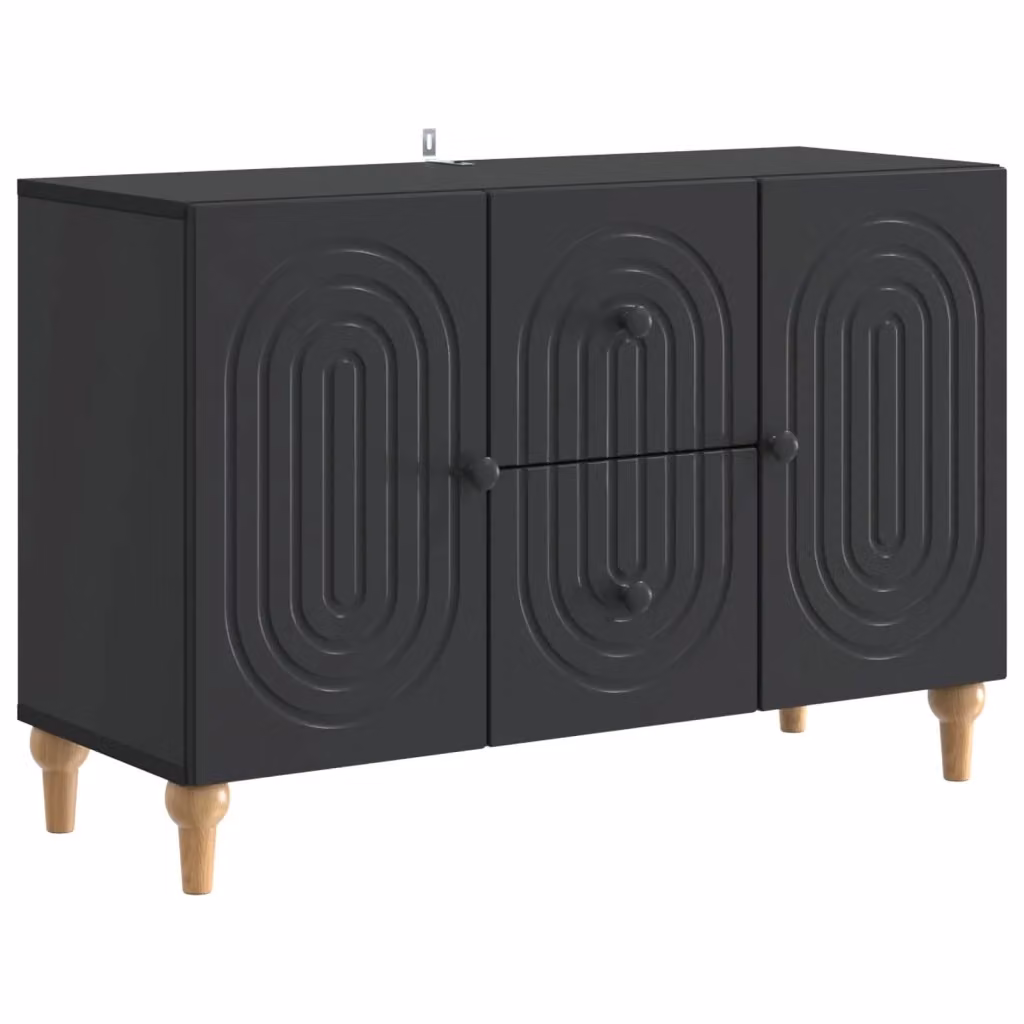 Mobile TV vidaXL Nero in MDF con design minimalista L: 89 cm, P: 34,5 cm, H: 60 cm – 2