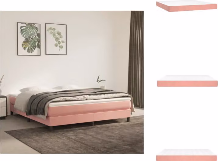 vidaXL Materasso a molle insacchettate rosa 160x200x20 cm in velluto - Materassi