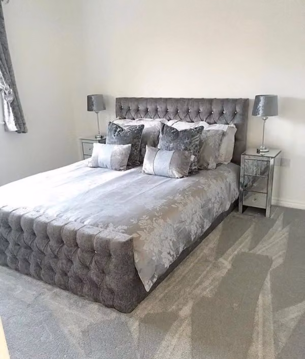 Polster Bett Schlafzimmer Chesterfield Designer Leder 140/160/180/200 cm
