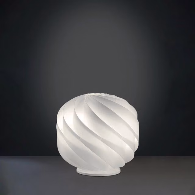 Lampada da scrivania moderna Polilux Linea Zero bianca con globo in plastica e attacco E27, Diametro: 40 cm