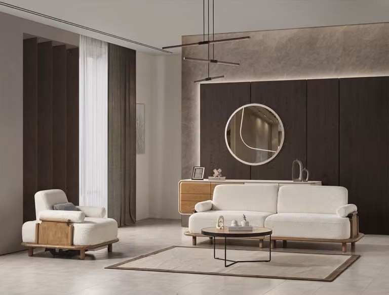Polstermöbel Sitzgruppe Wohnlandschaft Lounge Sofa Couch Sofagarnitur 3+1
