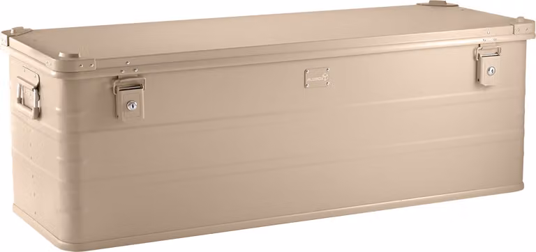 ALUBOX - Cassetta in alluminio da 159 litri, colore beige sabbia - Cassetta da trasporto