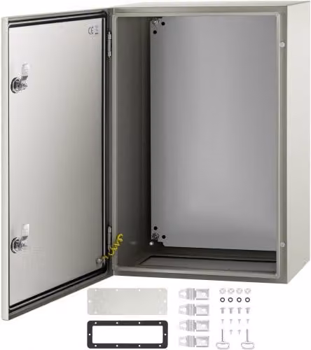 Scatola di giunzione elettrica VEVOR in acciaio inossidabile NEMA 4X impermeabile e antipolvere IP66 con piastra di montaggio, L: 61 cm, P: 40 cm, H: 25 cm