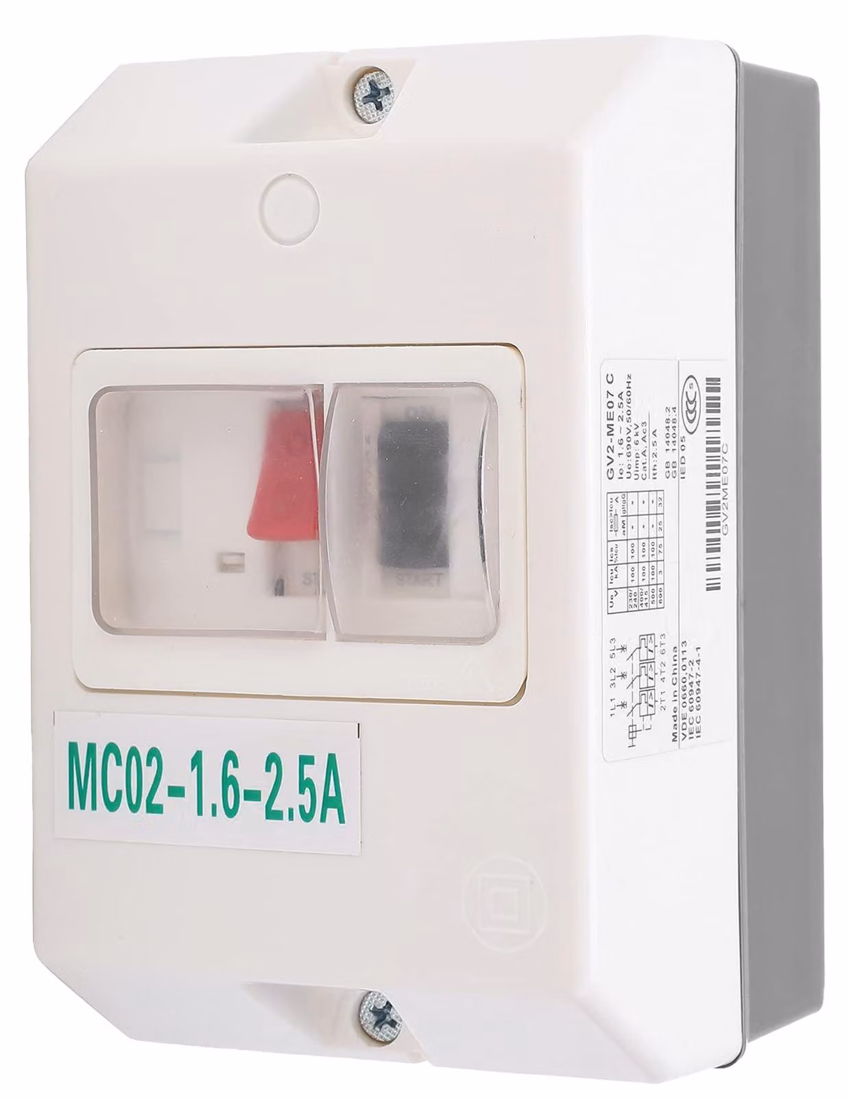 Interruttore di protezione per motore 220/380V, grado di protezione IP55, realizzato in ABS resistente all'acqua