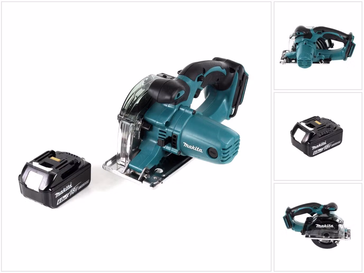 Makita DCS 552 G1 18 V Sega circolare a batteria per metalli 136 mm + 1x batteria da 6,0 Ah + lama e occhiali di protezione - senza caricabatteria