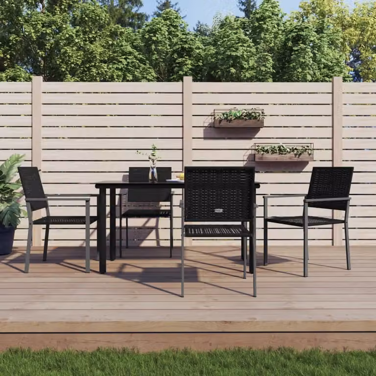 Maison Exclusive - Set da pranzo da giardino a 5 pezzi in rattan sintetico e acciaio