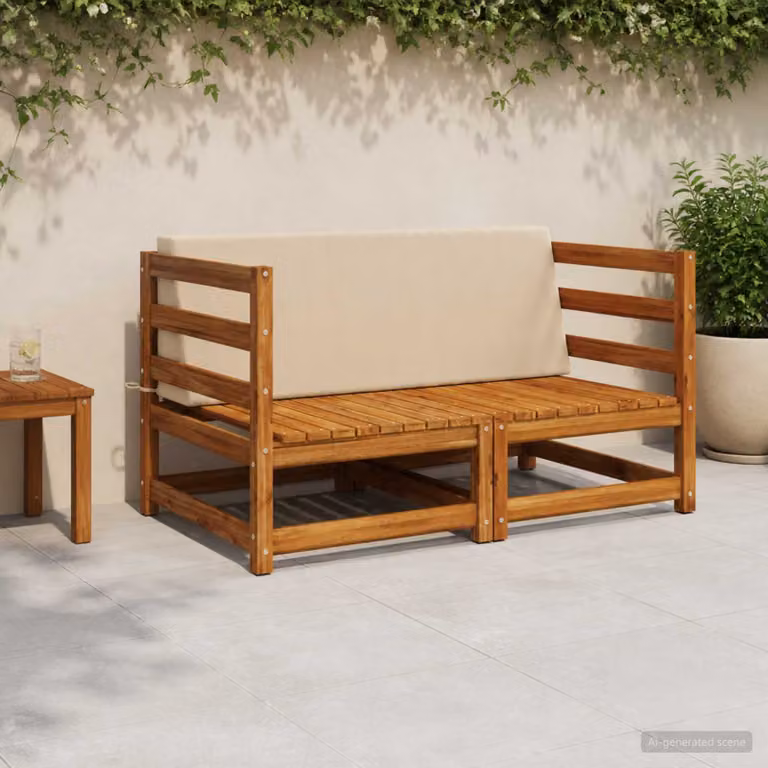 Cuscino schienale vidaXL SOEST in poliestere beige L 120 x P 40 x H 20 cm