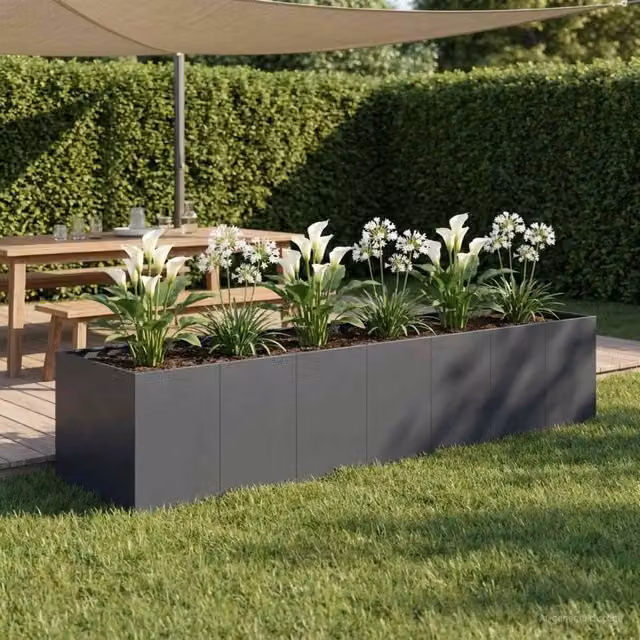 Vaso da giardino Antracite 280 x 80 x 60 cm 3422158
