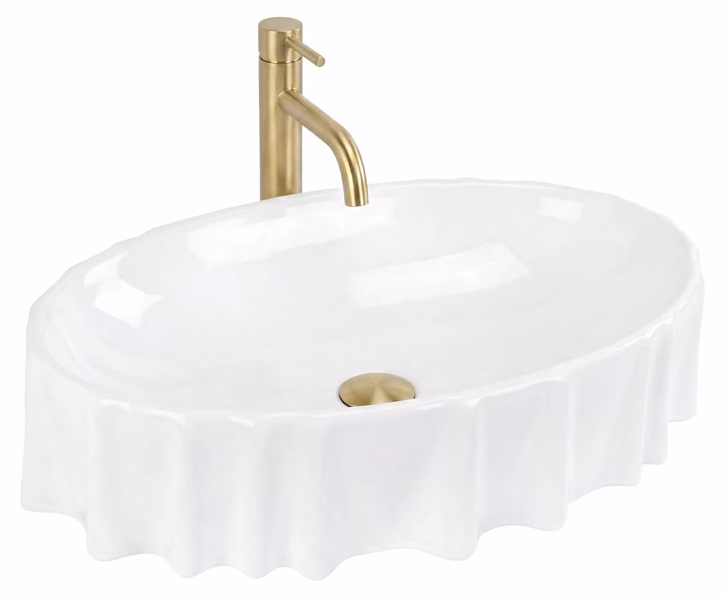 Lavabo Da Appoggio Rea Aurelia Bianco