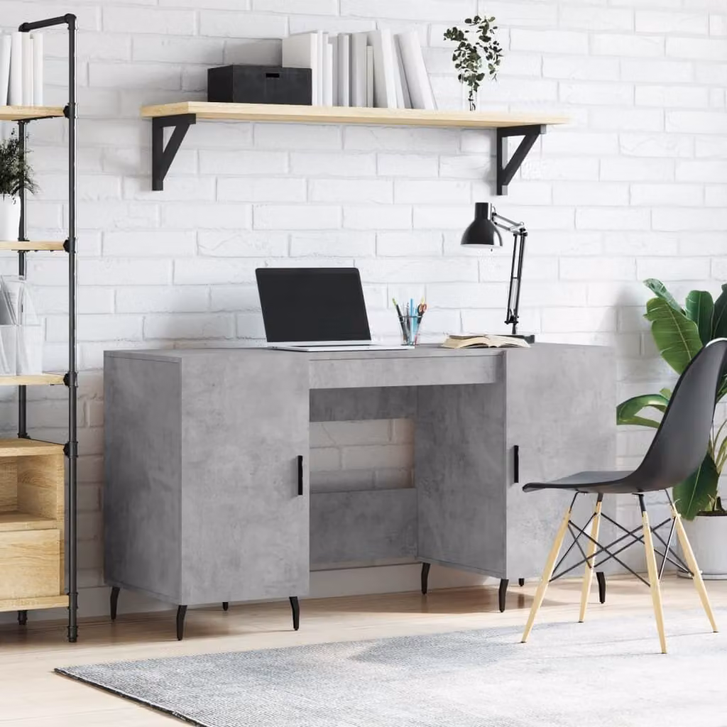 Maison Exclusive - Scrivania grigio cemento 140x50x75 cm Materiale ligneo