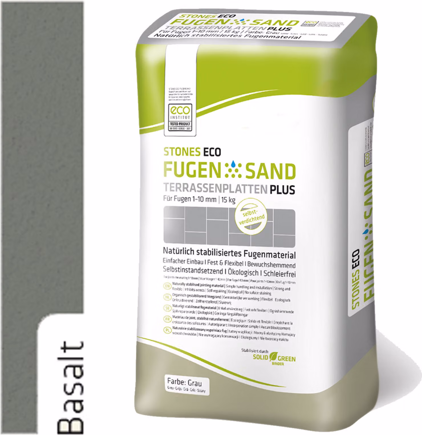 Stones Eco Fugensand Terrassenplatten 1-10 mm 15kg Basalt