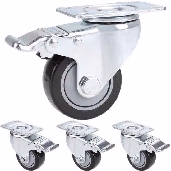 Carrello girevole robusto da 75 mm con freno per banco da lavoro