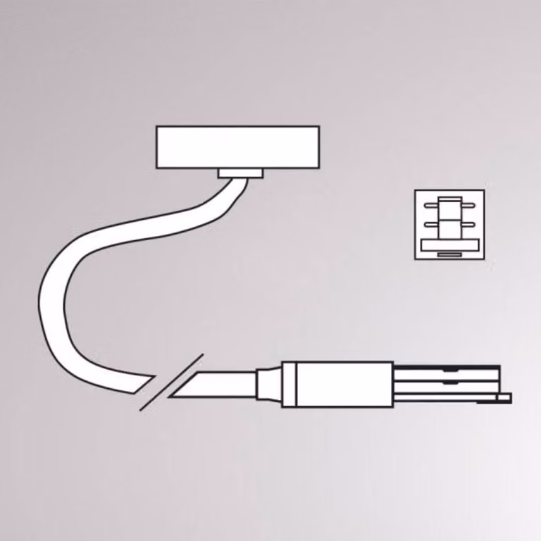 Molto Luce Alimentazione finale Volare cavo 2m rosone, bianco Kabelendeinspeisung, Bianco / Opale, Metallo, Sistema a binario