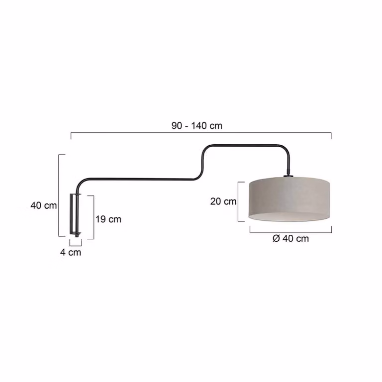 Steinhauer Applique da parete Bloeba, Nero, Soggiorno / Sala da pranzo, Metallo, Moderno, Applique