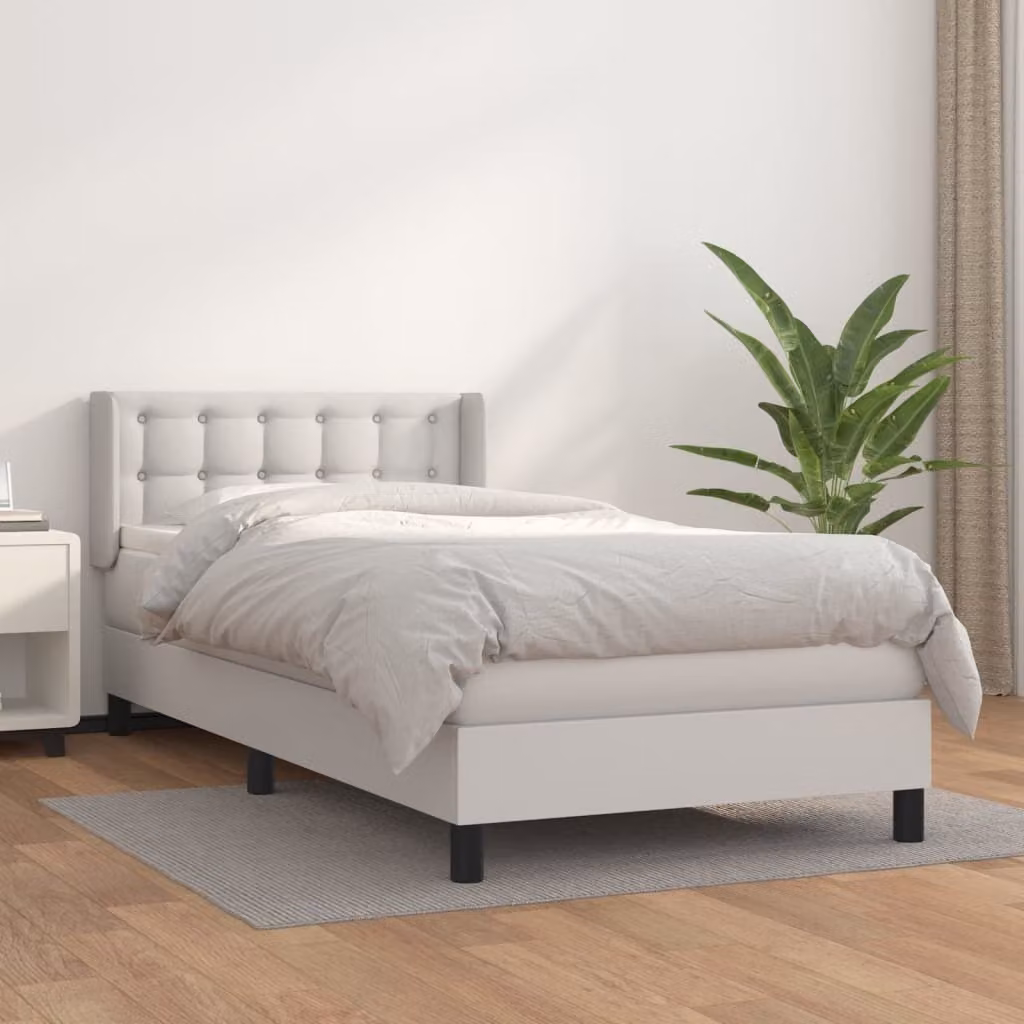 Maison Exclusive - Giroletto a Molle con Materasso Bianco 80x200 cm in Pelle finta