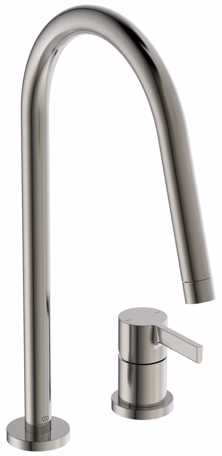 Rubinetto da cucina, con bocchetta girevole alta, finitura Silver Storm