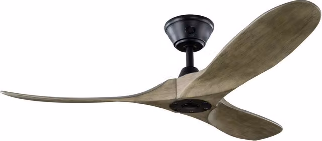 Ventilatore da soffitto a risparmio energetico KOA nero matte 132 cm con pale di legno naturale