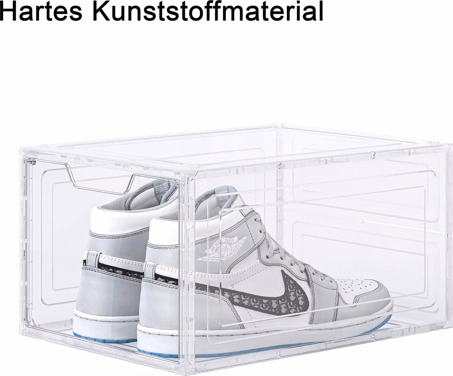 Confezione da 1 di scatole trasparenti impilabili per scarpe, in plastica rigida