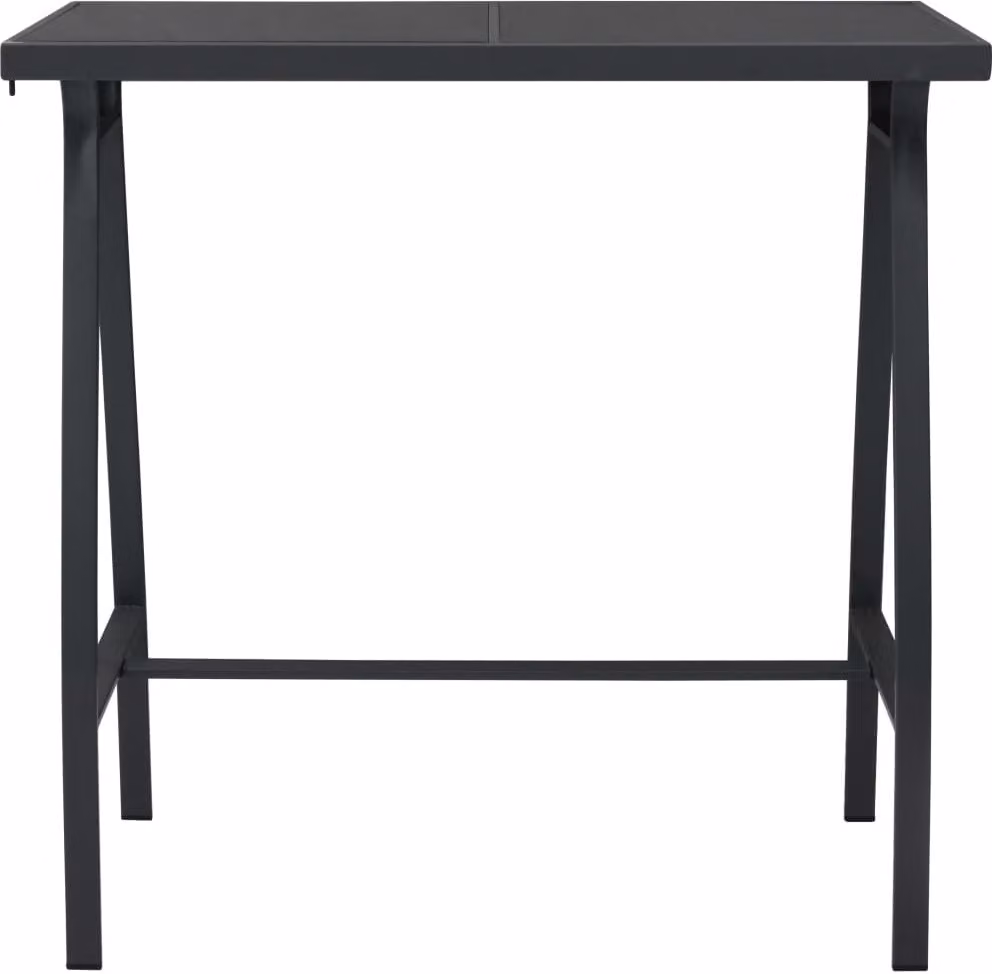 Tavolo da Bar da Giardino Nero 110x60x110 cm in Vetro Temperato