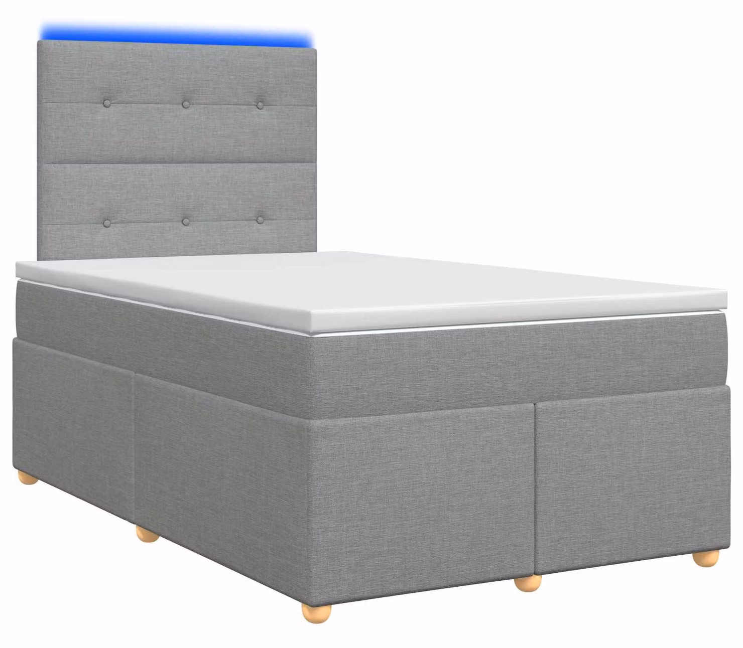 Letto a molle con materasso grigio chiaro 120 x 190 cm in tessuto