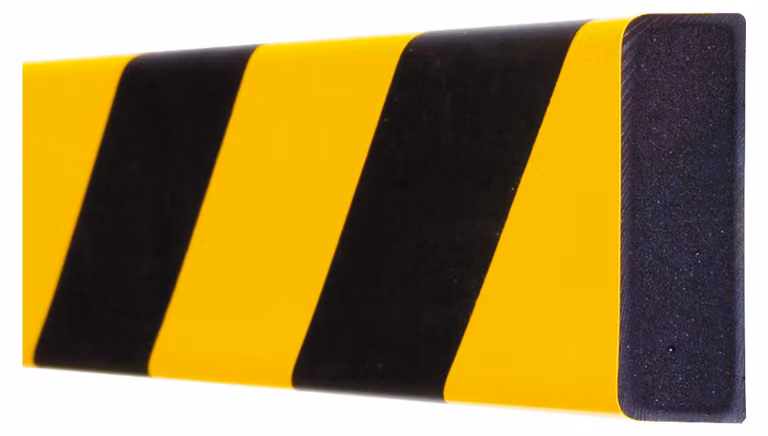 Profilo di segnalazione e protezione, protezione superficiale, rettangolare, 60x20 mm, giallo/nero, autoadesivo, lunghezza 1000 mm
