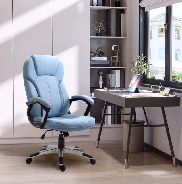 Sedia da ufficio ergonomica azzurra regolabile 66x75x110-120 cm