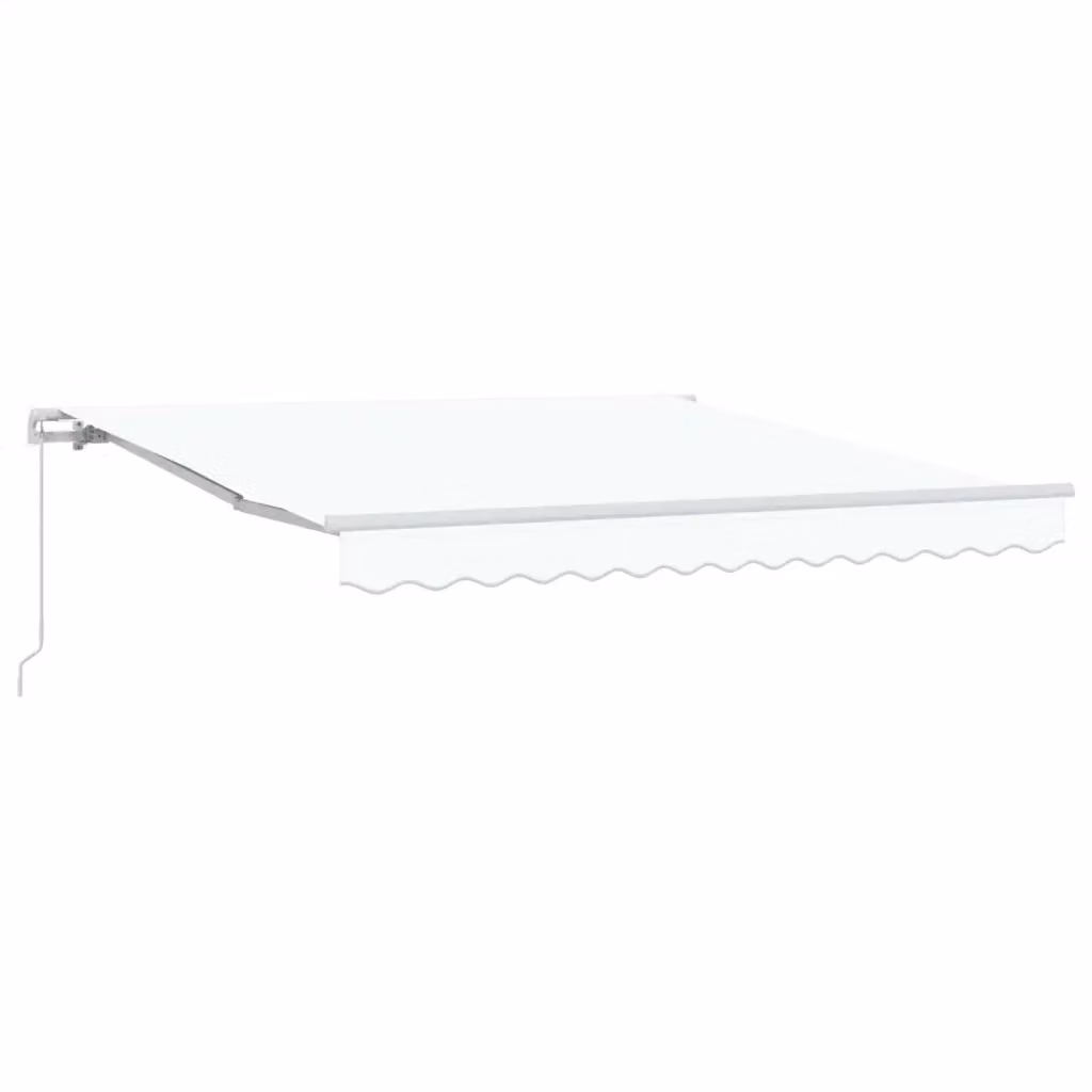 Tenda retrattile Videx in poliestere e alluminio bianca con bracci pieghevoli e manovella, L: 300 cm, P: 250 cm, H: 165 cm – 2