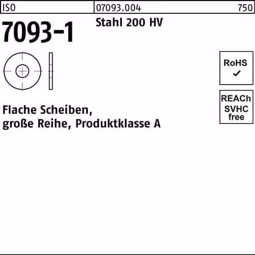 Dischi Reyher ISO 7093 -1 acciaio 200 HV 16 070930040160000 (100 pezzi)