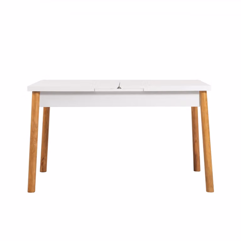 Skye Decor, Santiago Masa Atlantic White, tavolo da pranzo allungabile, pino atlantico, pannello di legno rivestito di melamina al 100 %, 120 x 75 x 75 cm