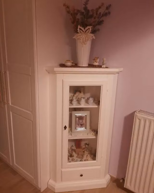 Mobile ad angolo in legno di pino stile shabby chic bianco Mobili 2G L/P/H: 50 x 50 x 130 cm – 2