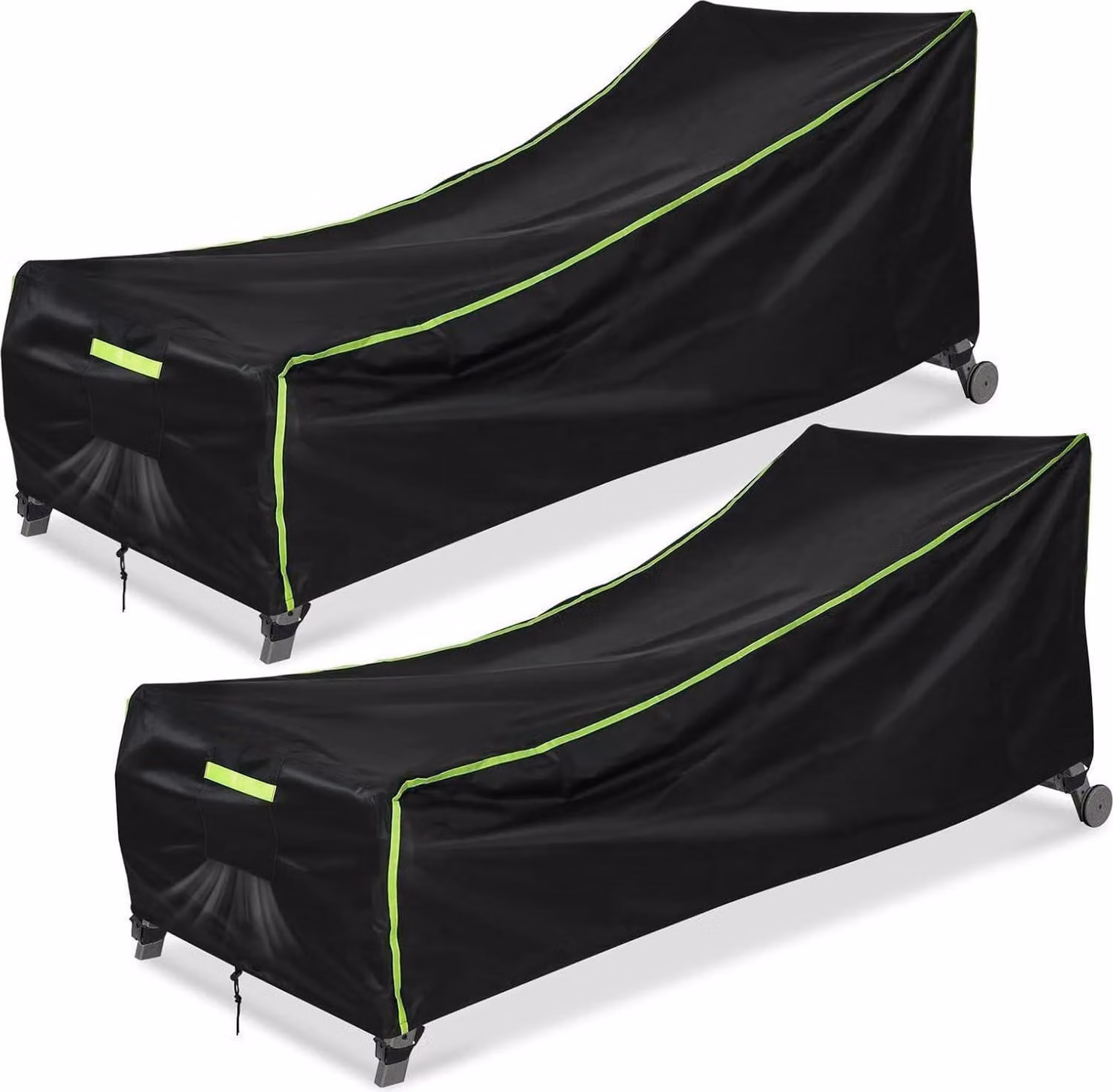 Copertura per sdraio da giardino resistente alle intemperie set di 2 200x75x40/70cm Tessuto Oxford nero