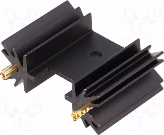1 dissipatore di calore: nero, stampato, alloggiamento SOT32, TO3P, 14K/W, modello SK104-25STC, lunghezza: 25,4 mm