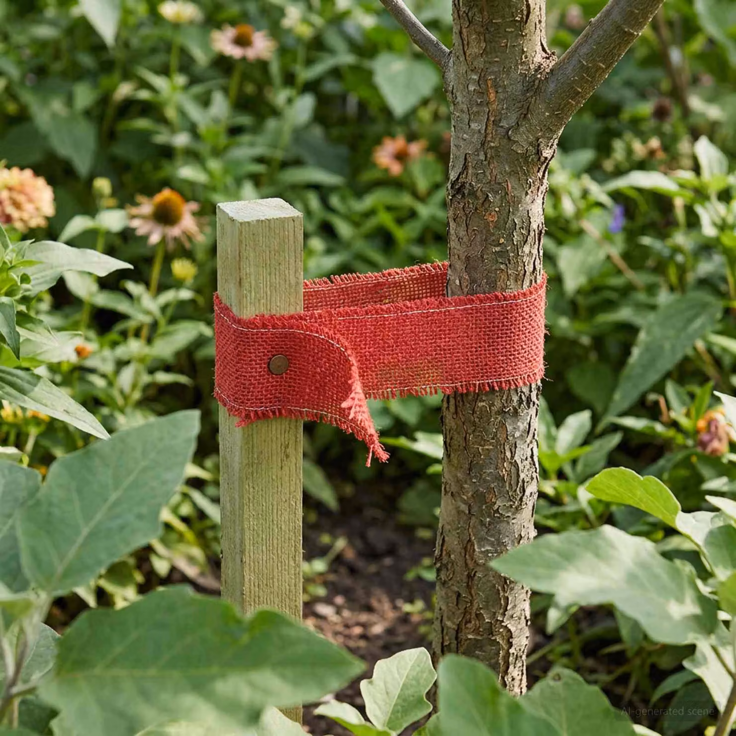 Rotolo di juta rosso vidaXL per decorazioni da giardino e piante da interno, 10 x 10000 cm