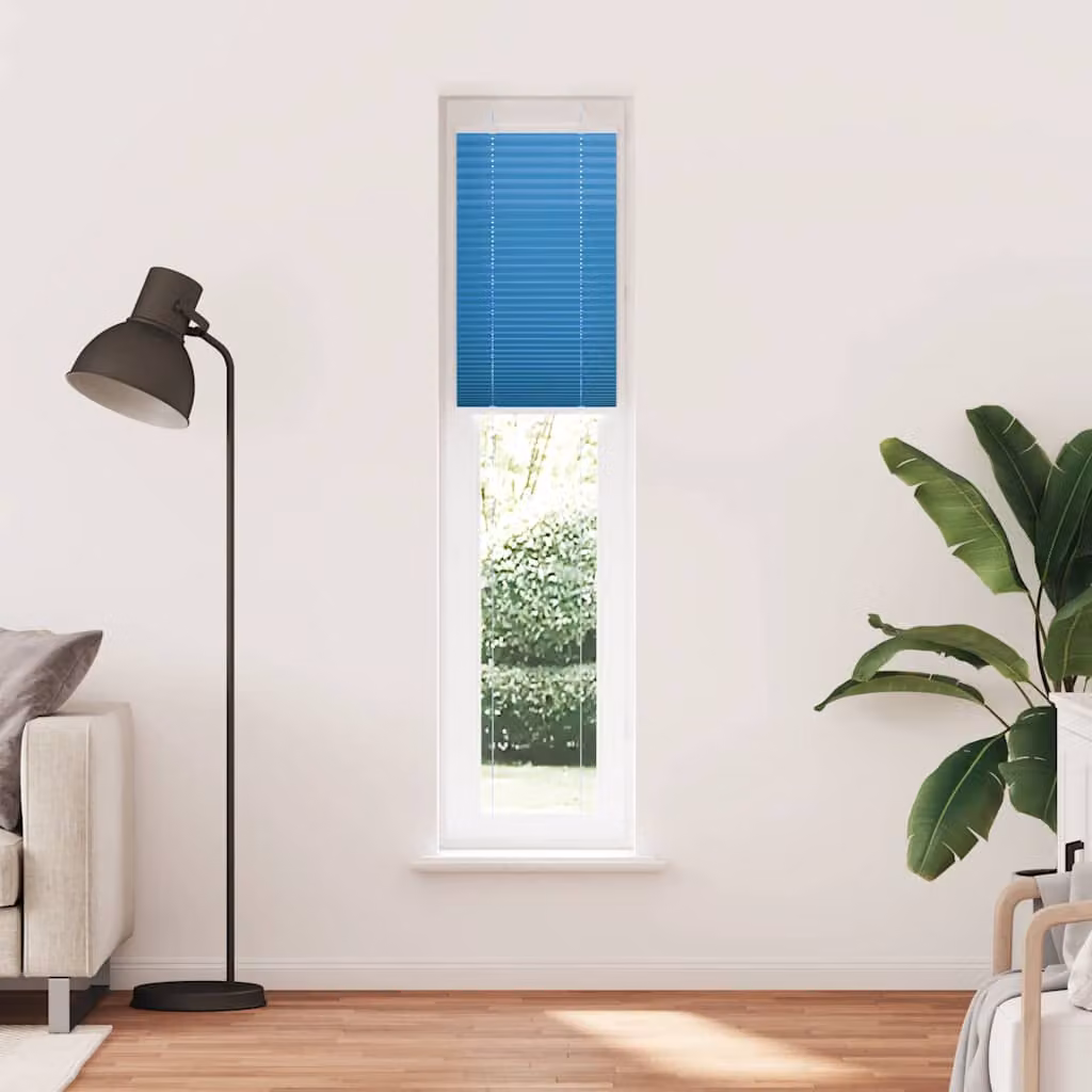 vidaXL Tenda Plissettata Blu 40x200 cm Larghezza Tessuto 39,4 cm