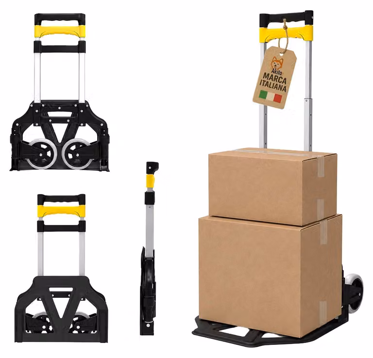 Akitaink Carrello Pieghevole Porta Pacchi in Alluminio 60 kg