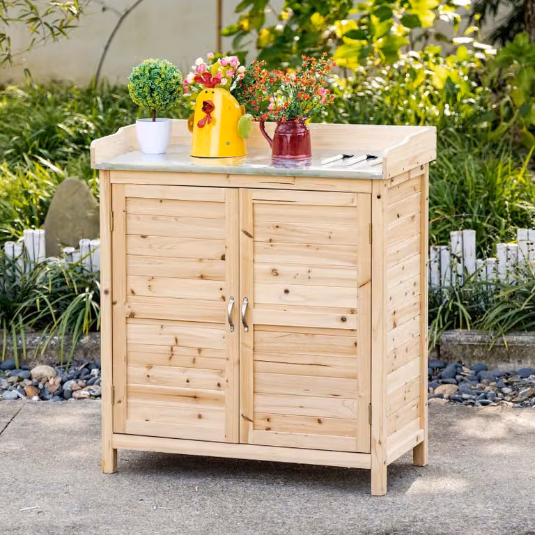 Mobile in legno moderno - Armadio contenitore - Libreria a scaffali - Tavolino per piante - Organizzatore - Disponibile in diverse finiture in legno