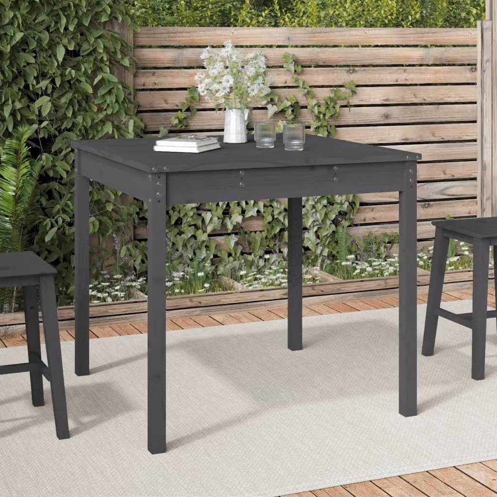 Maison Exclusive - Tavolo da giardino grigio 82,5x82,5x76 cm in legno massello di pino