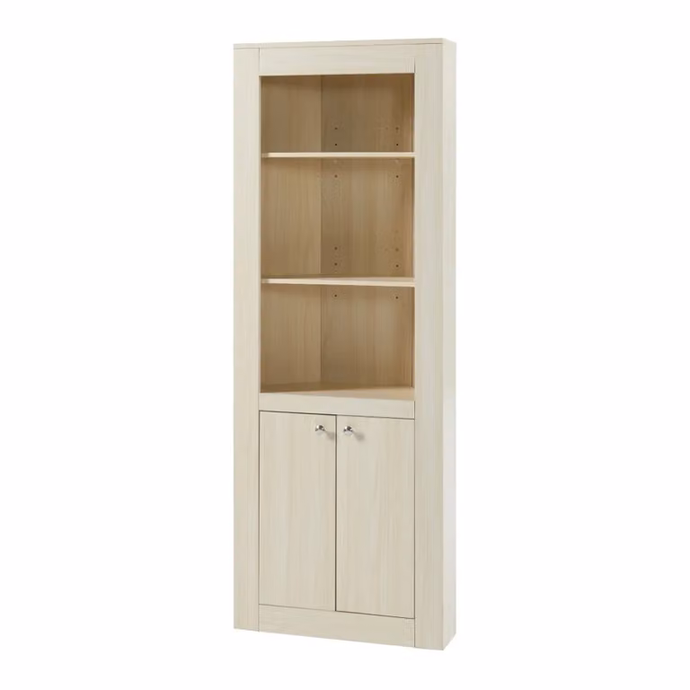 Armadio Angolare Eura en.casa con Scomparti Aperti e Chiusi, Colore Marrone e Beige, H: 170 cm, L: 62 cm, P: 30 cm